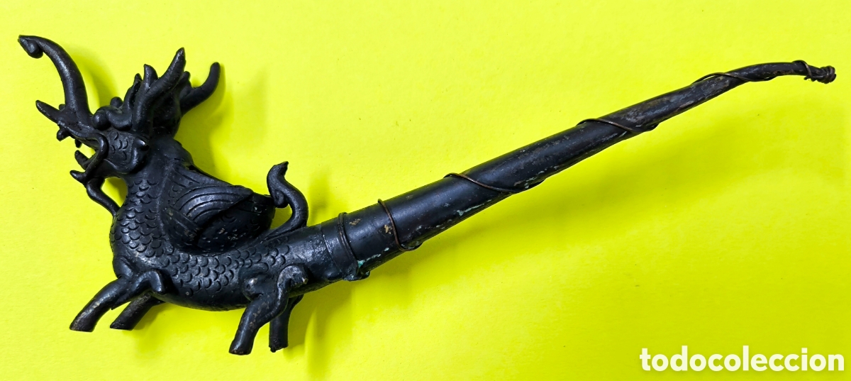 Antig&uuml;edades: ANTIGUA PIPA CHINA TAILANDESA 22 cm.