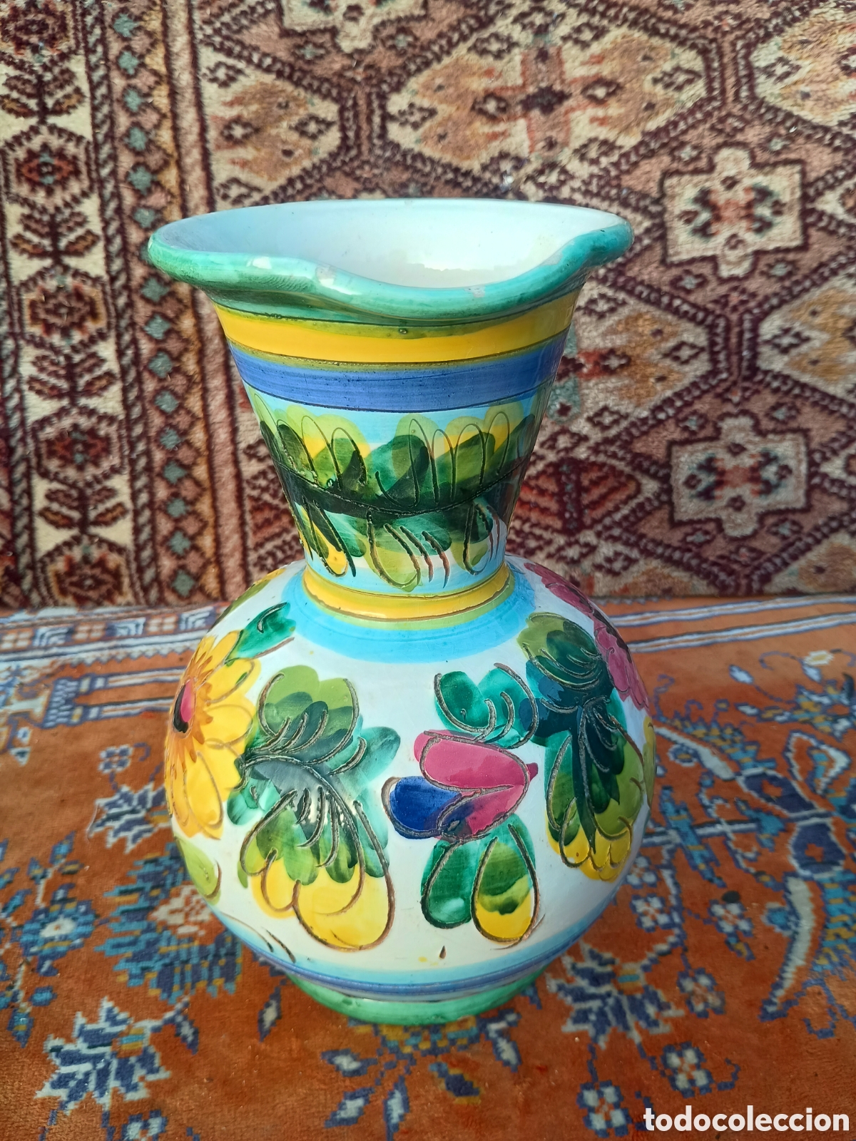 Antig&uuml;edades: Jarra cer&aacute;mica floral - Foto 4