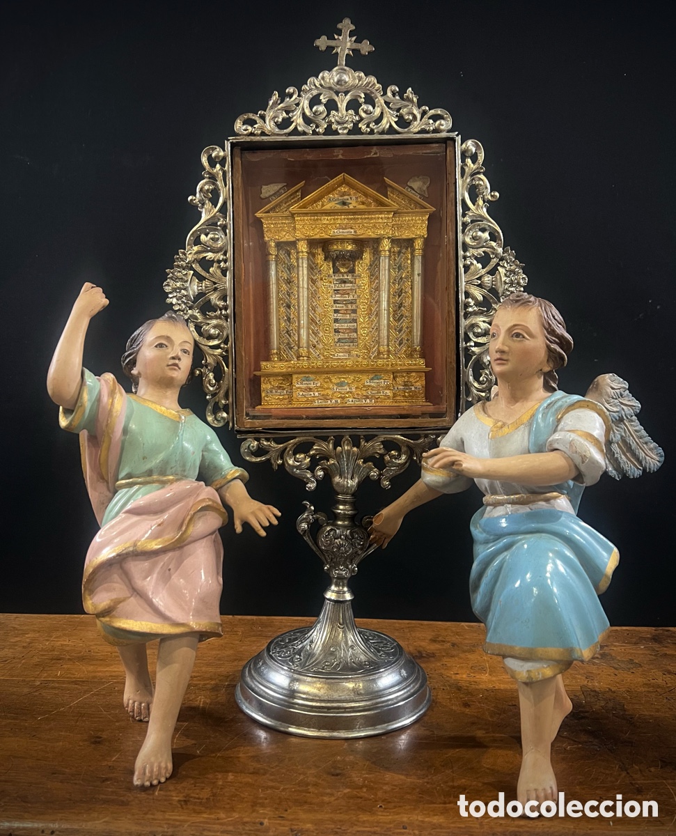 Antig&uuml;edades: Relicario de altar con Aut&eacute;ntica. Roma, 1848
