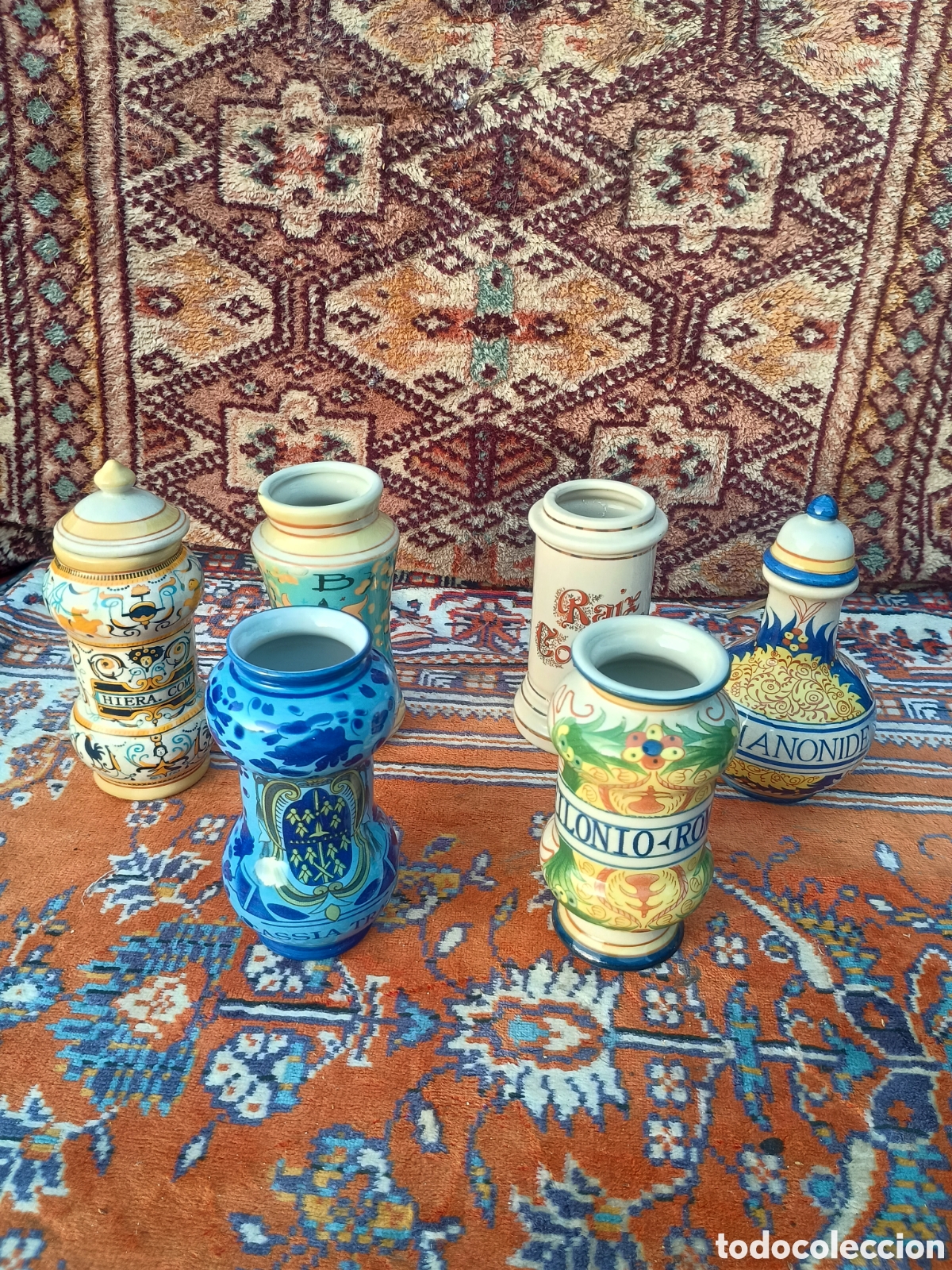 Antig&uuml;edades: Lote de albarelos farmacia
