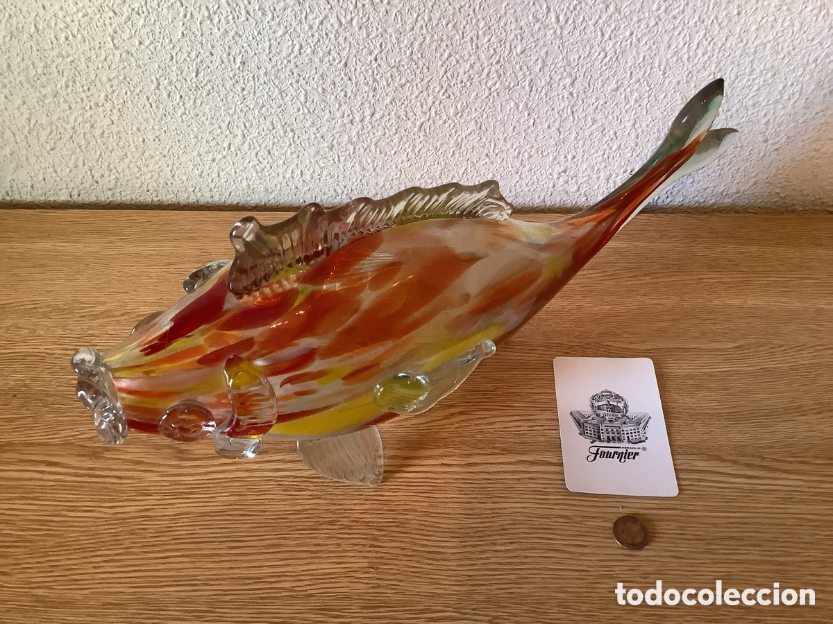 Antig&uuml;edades: Cristal de murano. Pez de colores