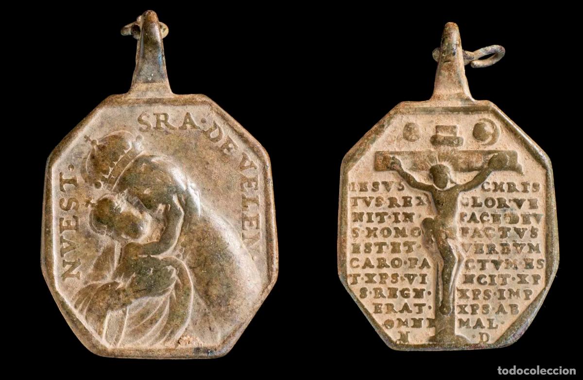 Antig&uuml;edades: Religious Medal, V. Velen of C&oacute;rdoba / Christ, protective prayer - 33x22 mm.