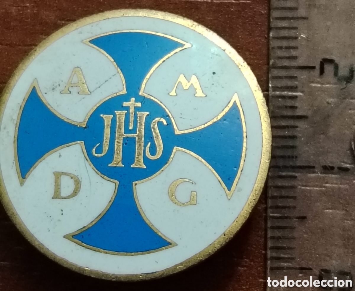 Antig&uuml;edades: Insignia antigua esmaltada Compa&ntilde;&iacute;a de Jes&uacute;s