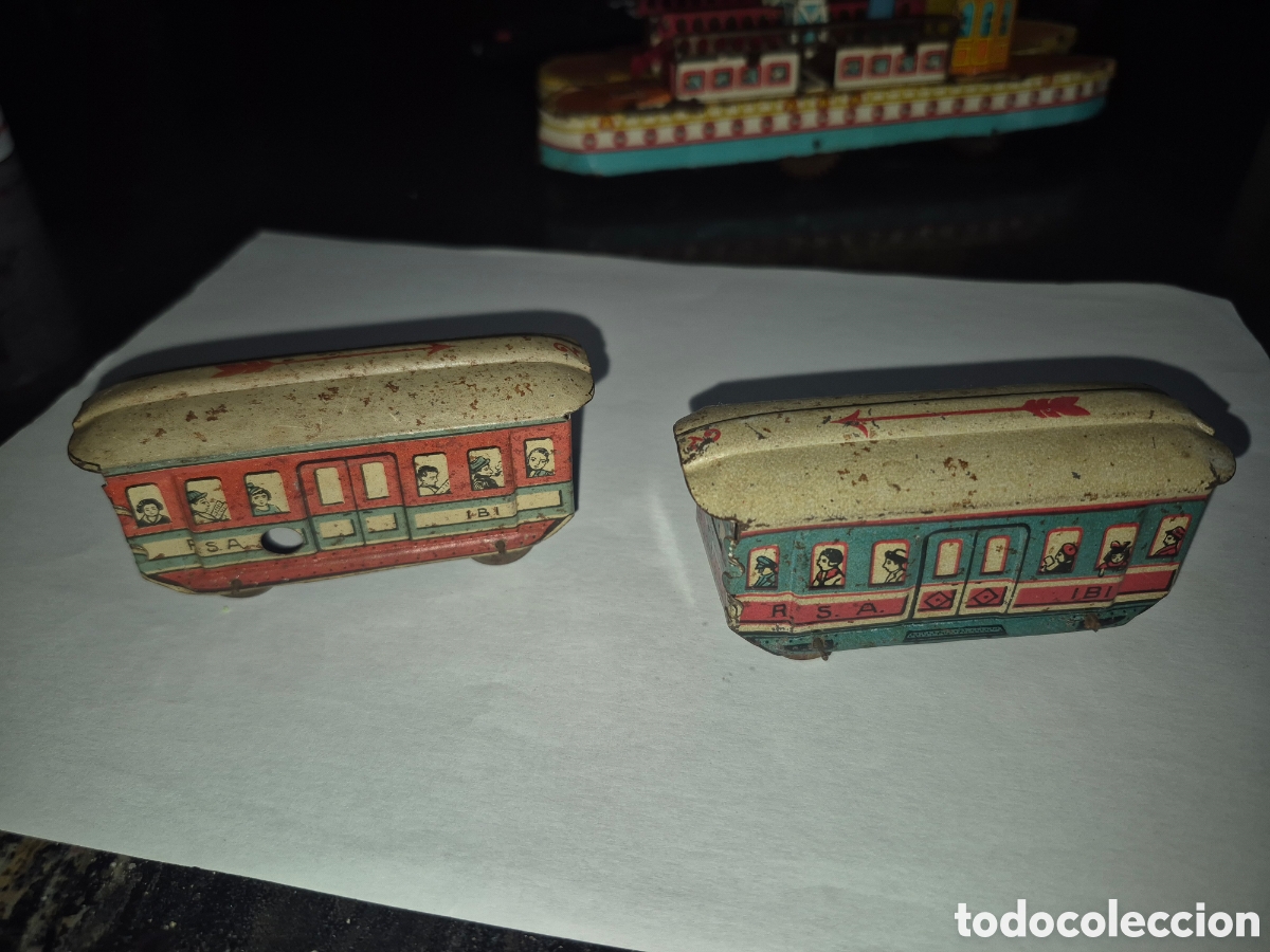 Antig&uuml;edades: Pareja de Tranvia de Hojalata de Rico