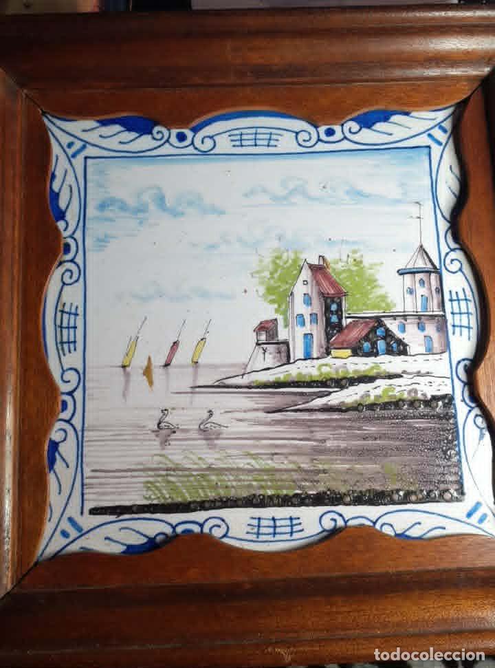 Antig&uuml;edades: Azulejo antigua - Siglo 19&deg; - enmarcado