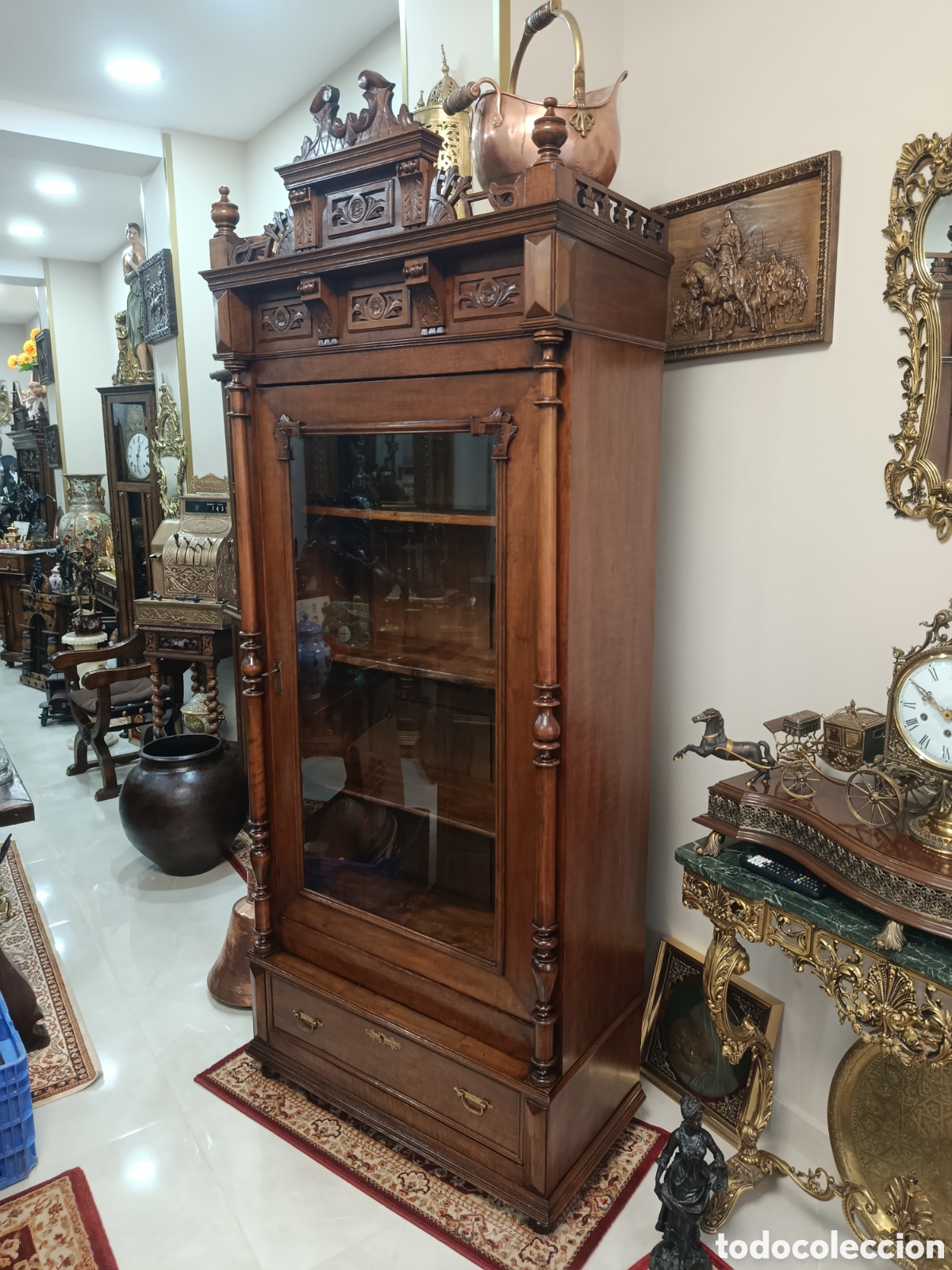 Antig&uuml;edades: Vitrina Alfonsina de madera Noble - Foto 2