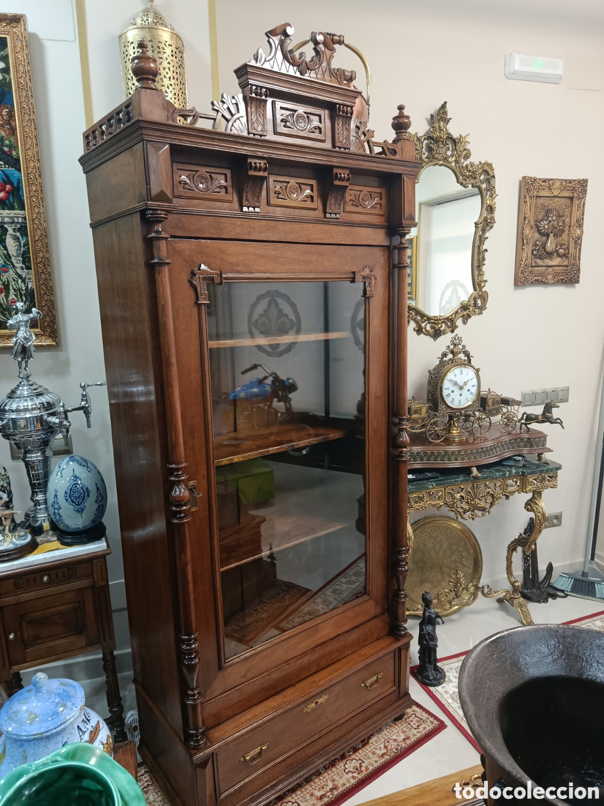 Antig&uuml;edades: Vitrina Alfonsina de madera Noble - Foto 3