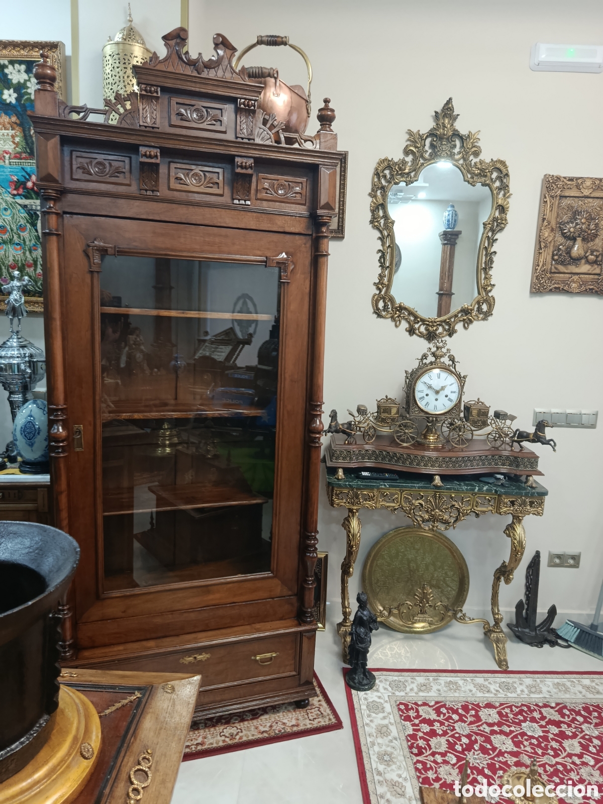 Antig&uuml;edades: Vitrina Alfonsina de madera Noble - Foto 4