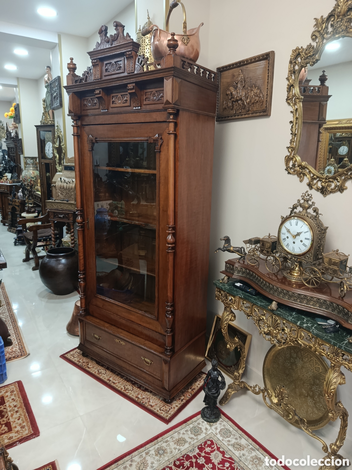 Antig&uuml;edades: Vitrina Alfonsina de madera Noble - Foto 6