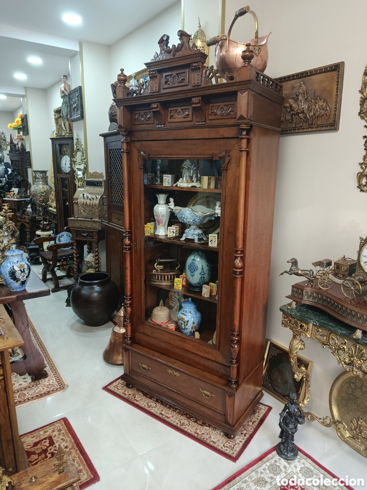 Antig&uuml;edades: Vitrina Alfonsina de madera Noble - Foto 7