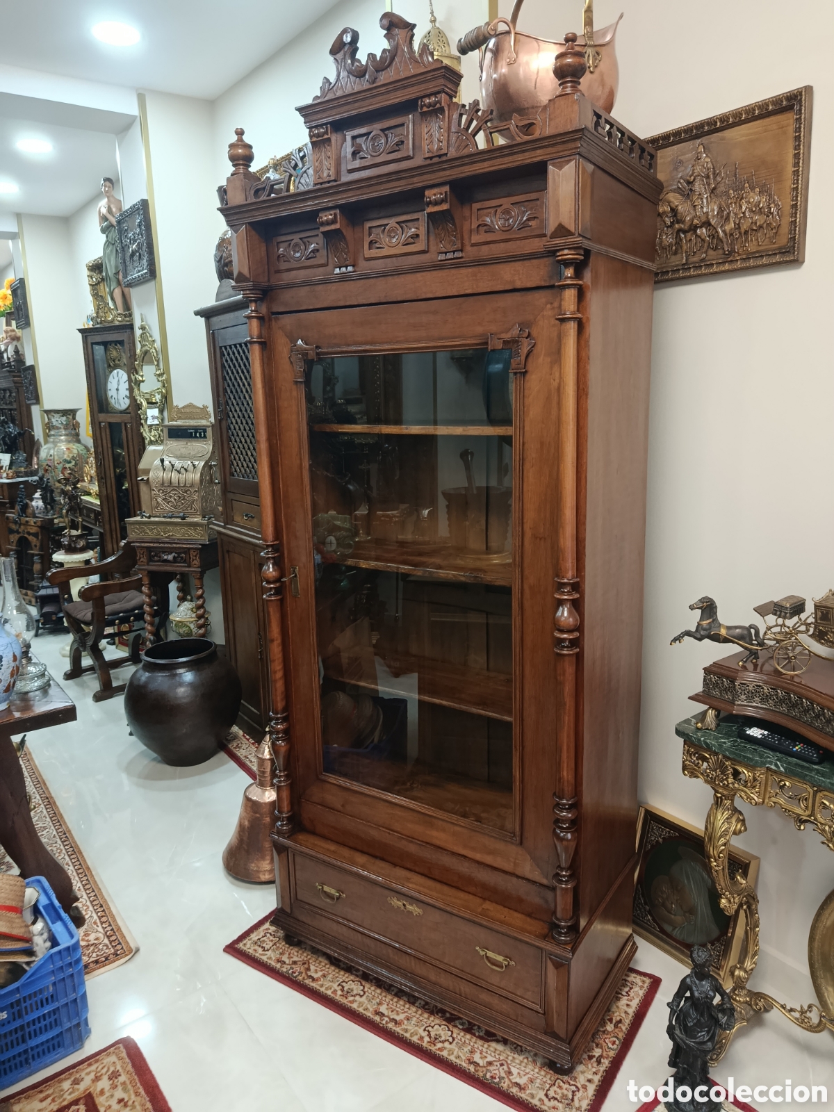Antig&uuml;edades: Vitrina Alfonsina de madera Noble - Foto 8