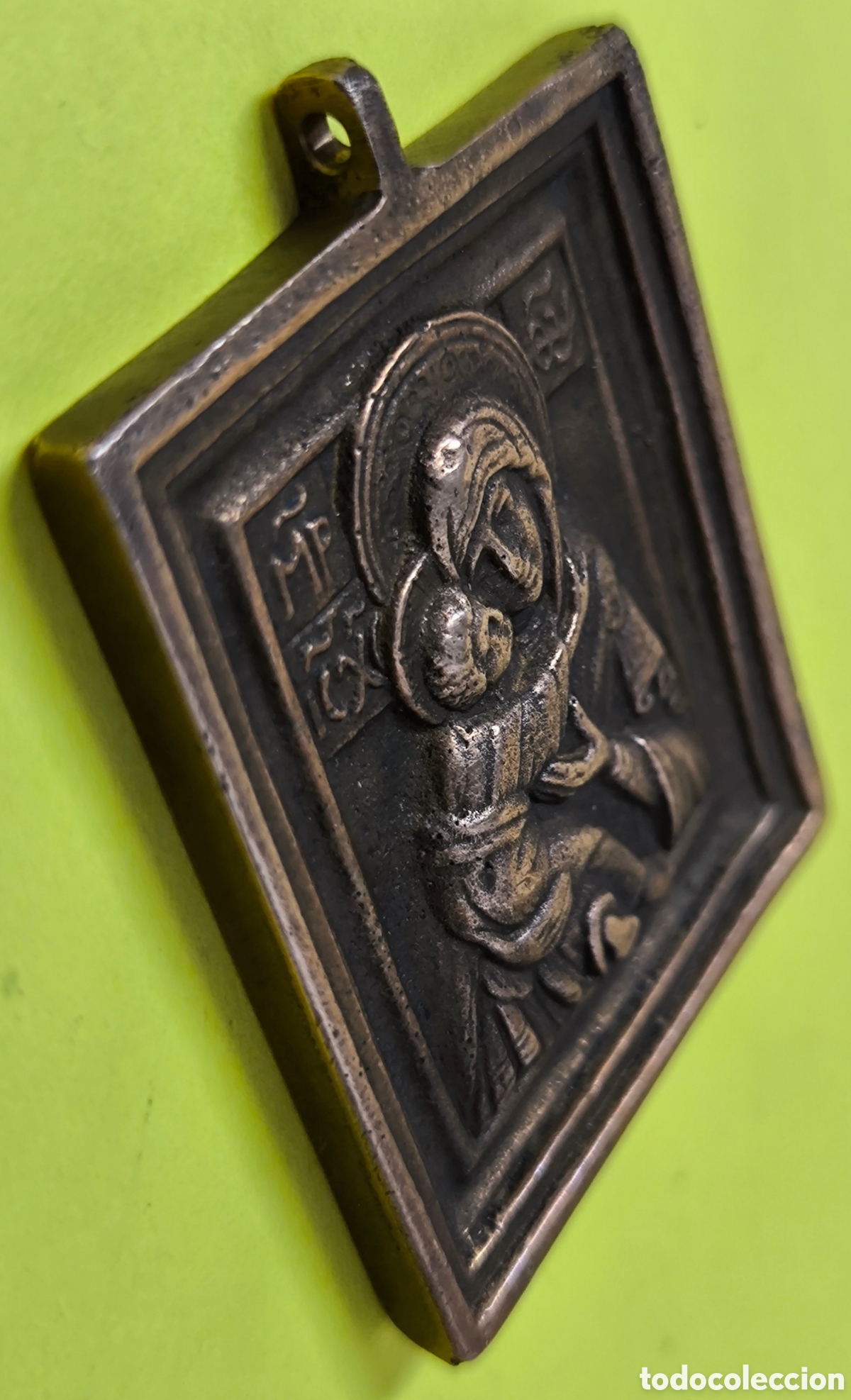 Antig&uuml;edades: ICONO ORTODOXO EN BRONCE 57 x 50 mm. - Foto 2