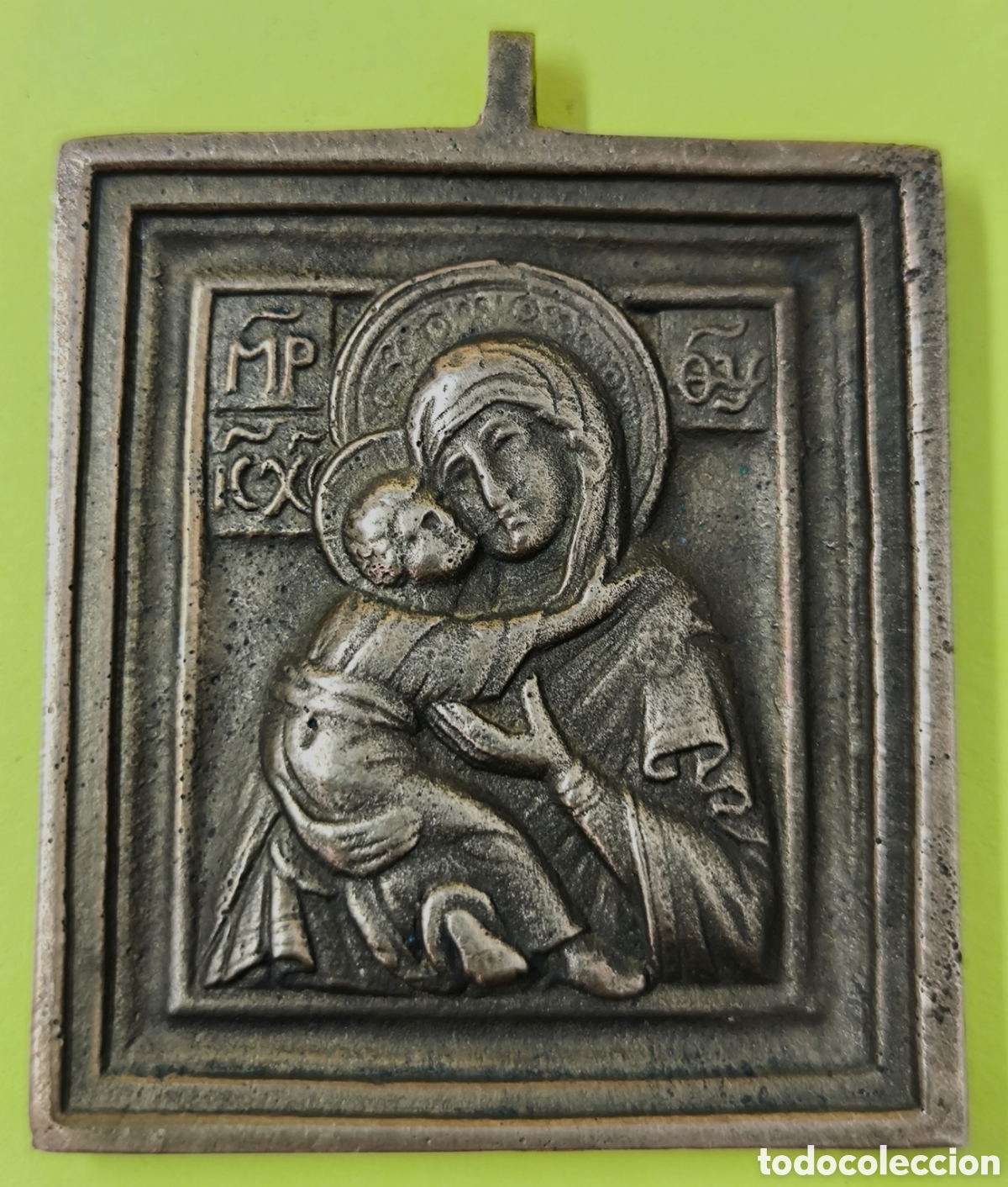 Antig&uuml;edades: ICONO ORTODOXO EN BRONCE 57 x 50 mm. - Foto 1