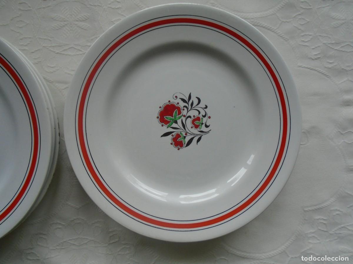 Antig&uuml;edades: 6 PLATOS DE POSTRE EN LOZA DE LA DESAPARECIDA F&Aacute;BRICA IBEROTANAGRA, SANTANDER. A&Ntilde;OS 20 DEL SIGLO XX.