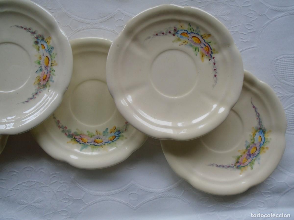 Antig&uuml;edades: 5 PLATOS DE CER&Aacute;MICA PINTADOS A MANO. HISPANIA, MANISES. MEDIADOS DEL SIGLO XX.