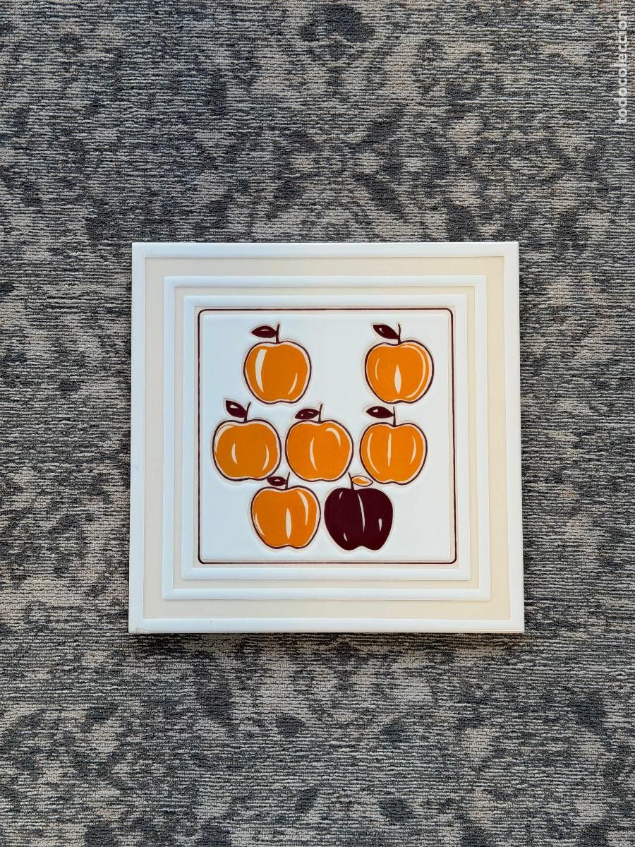 Antig&uuml;edades: AZULEJO COCINA A&Ntilde;OS 60-70 HECHO EN ITALIA FRUTAS