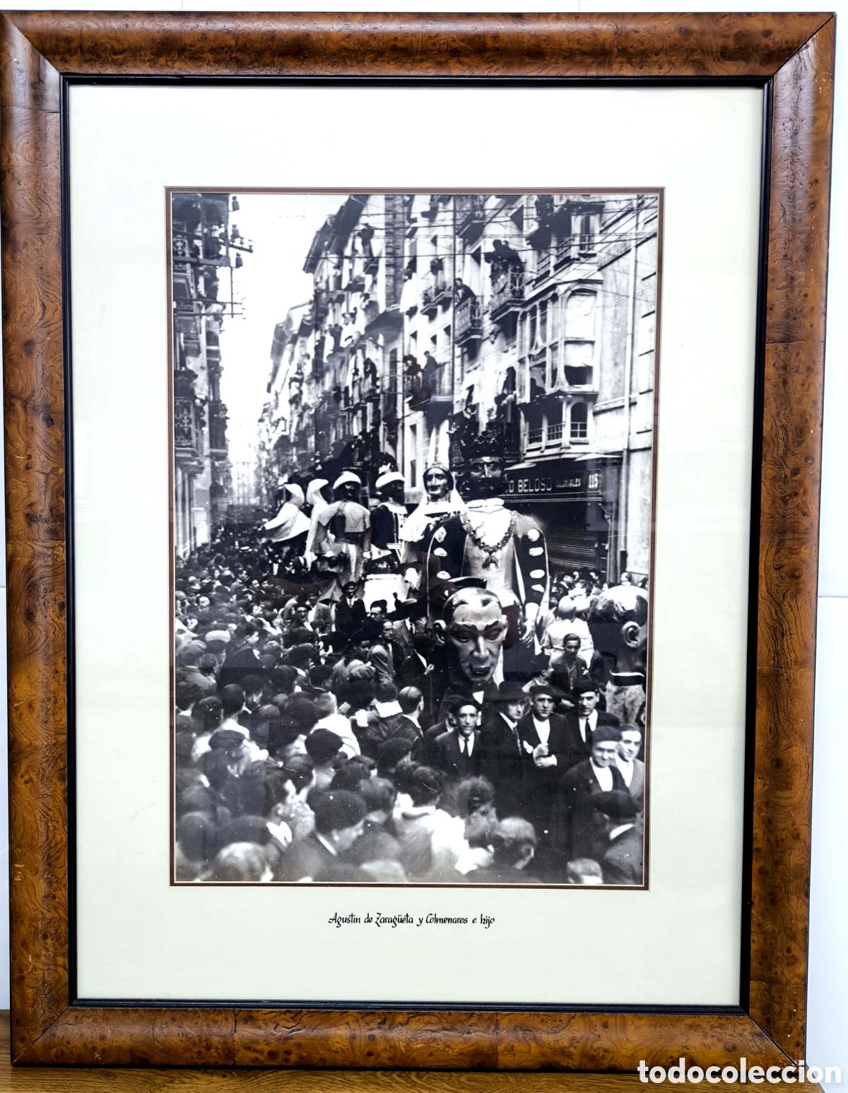Antig&uuml;edades: SAN FERM&Iacute;N 1930 GRAN FOTO DE ZARAG&Uuml;ETA 90 x 69 cm.