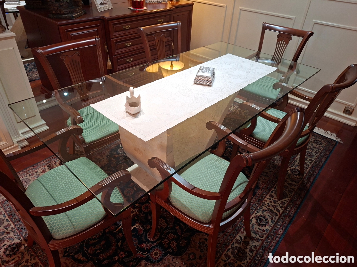 Antig&uuml;edades: CONJUNTO DE COMEDOR CLASICO DE MADERA MACIZA