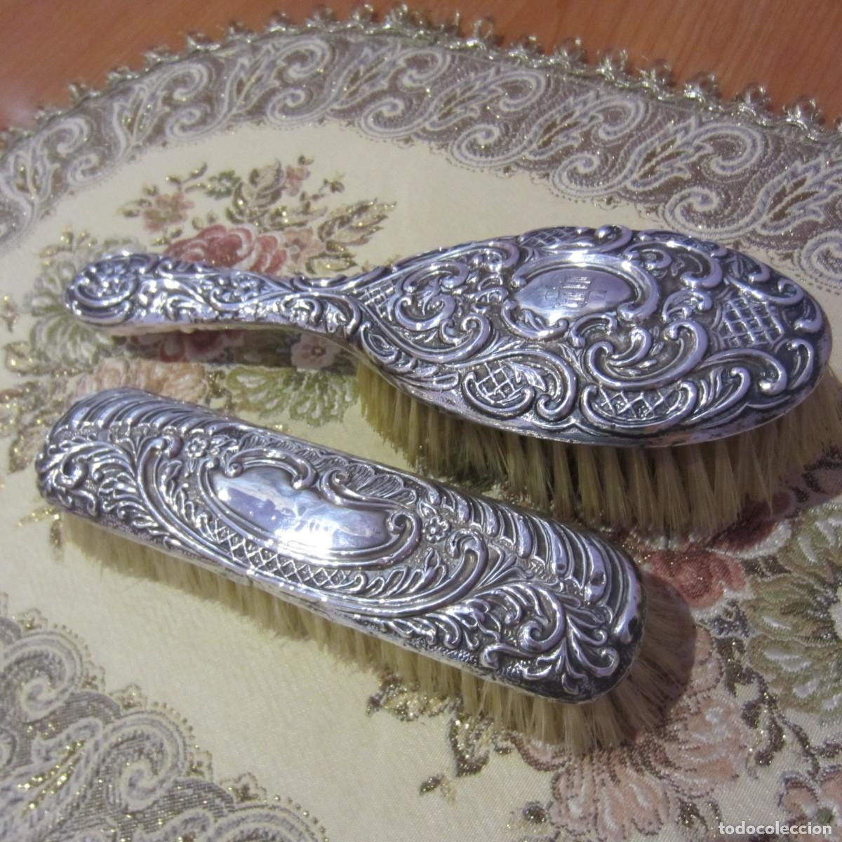 Antig&uuml;edades: Cepillos plata de ley antig&uuml;edad 1898 y 1903