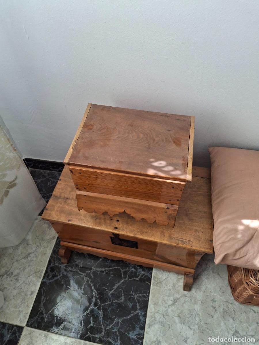 Antig&uuml;edades: Antigua Arqueta O Arc&oacute;n Peque&ntilde;o De Cortijo Andaluz - Madera Maciza Y Fald&oacute;n Tallado - S. XIX/XX