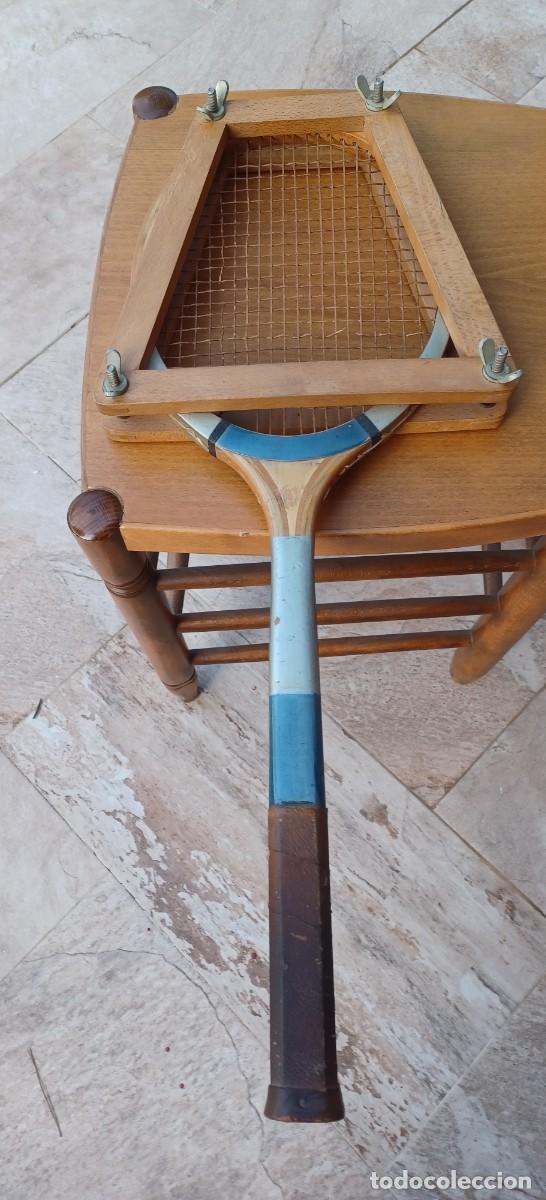 Antiques: Raqueta de tenis de madera vintage