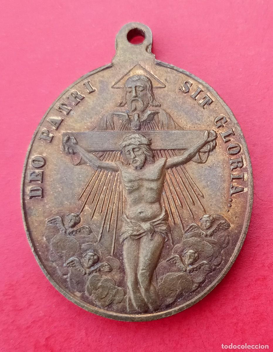 Antig&uuml;edades: Preciosa Medalla Antigua Dios Padre e Hijo y Venerable P. Bernardo Mar&iacute;a Clausi.