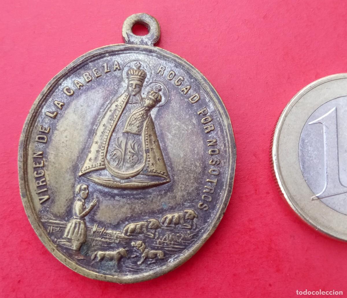 Antig&uuml;edades: Medalla Siglo XIX Virgen de la Cabeza. And&uacute;jar. Ja&eacute;n.