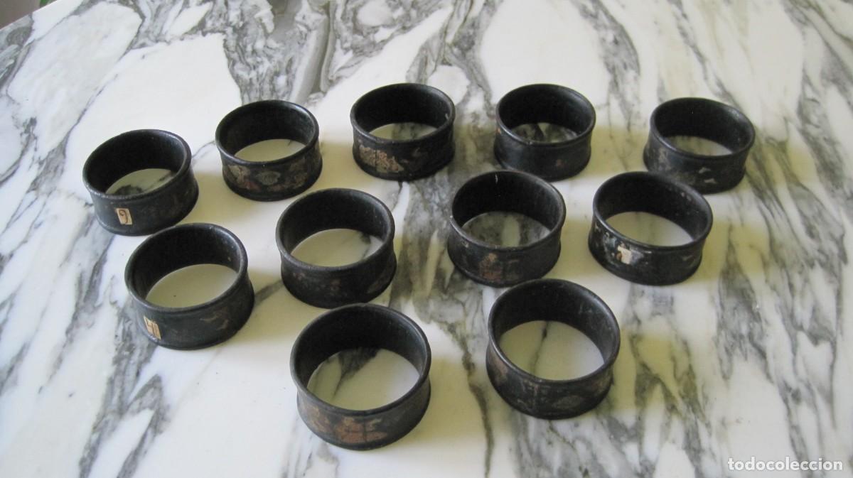 Antig&uuml;edades: ONCE SERVILLETEROS DE MADERA LACADA - MOTIVOS ORIENTALES - CHINA - JAP&Oacute;N - FINALES S.XIX