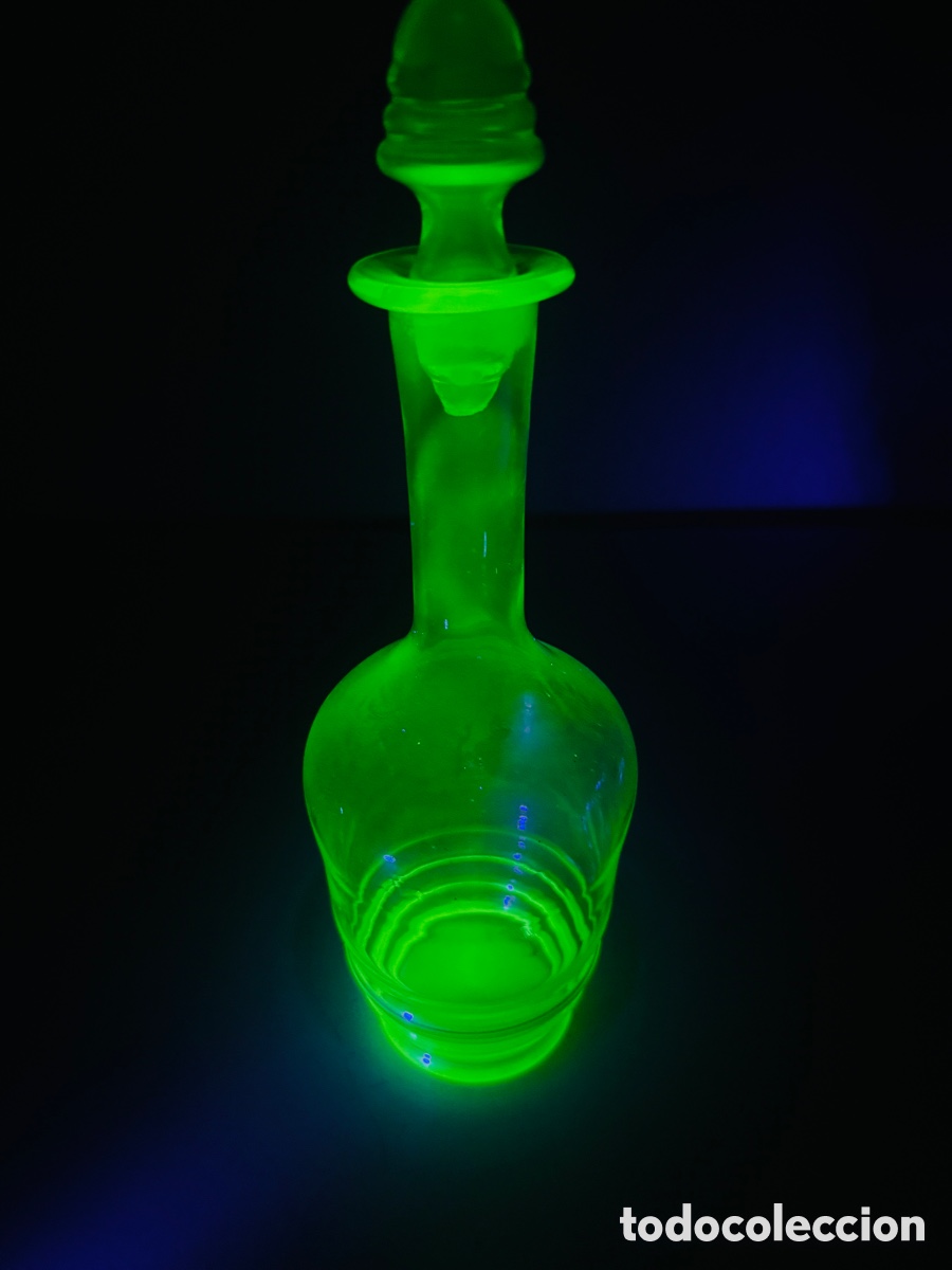 Antig&uuml;edades: Uranium Glass Cristal Uranio 25 cm