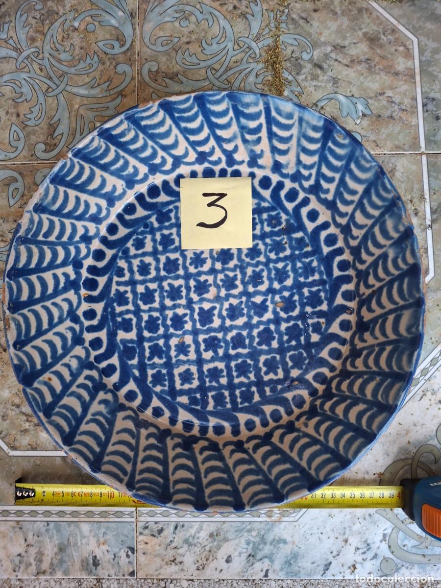 Antig&uuml;edades: Antigua Fuente De Fajalauza - 40 Cm Di&aacute;metro - Decoraci&oacute;n En Azul Cobalto - Genuina S. XIX