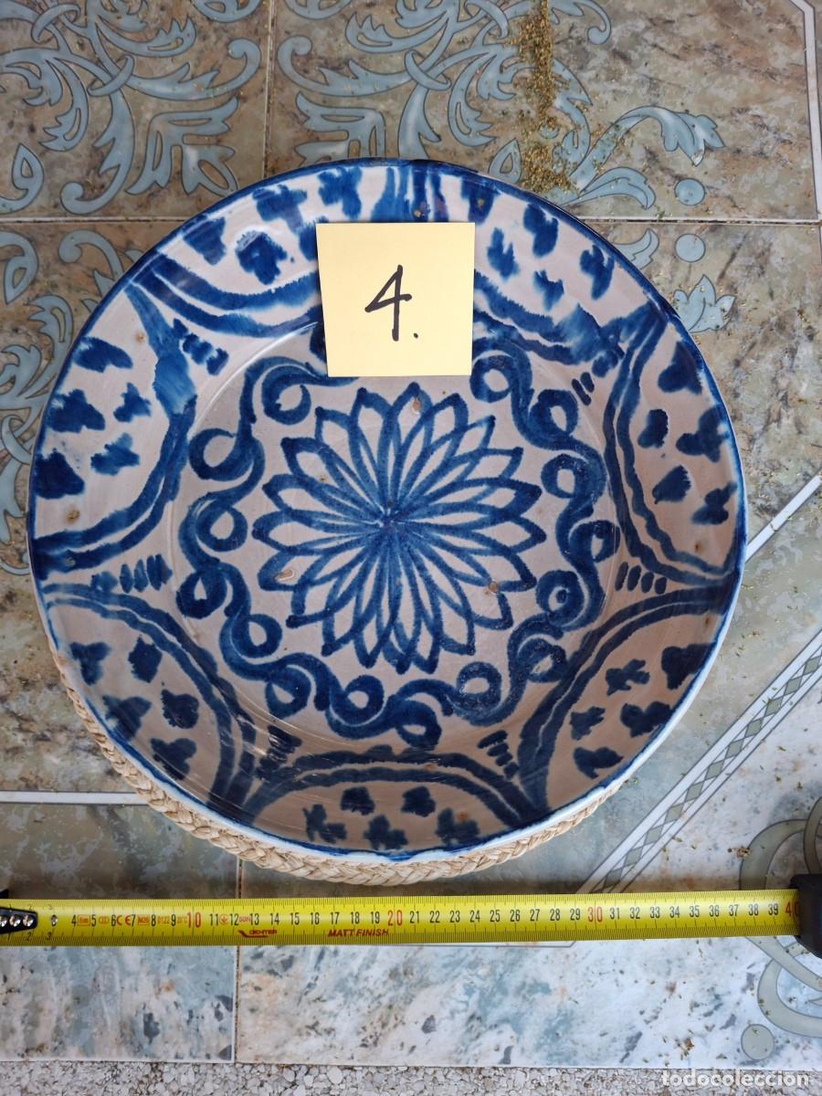 Antig&uuml;edades: Antigua Fuente De Fajalauza - 40 Cm Di&aacute;metro - Decoraci&oacute;n En Azul Cobalto - Genuina S. XIX