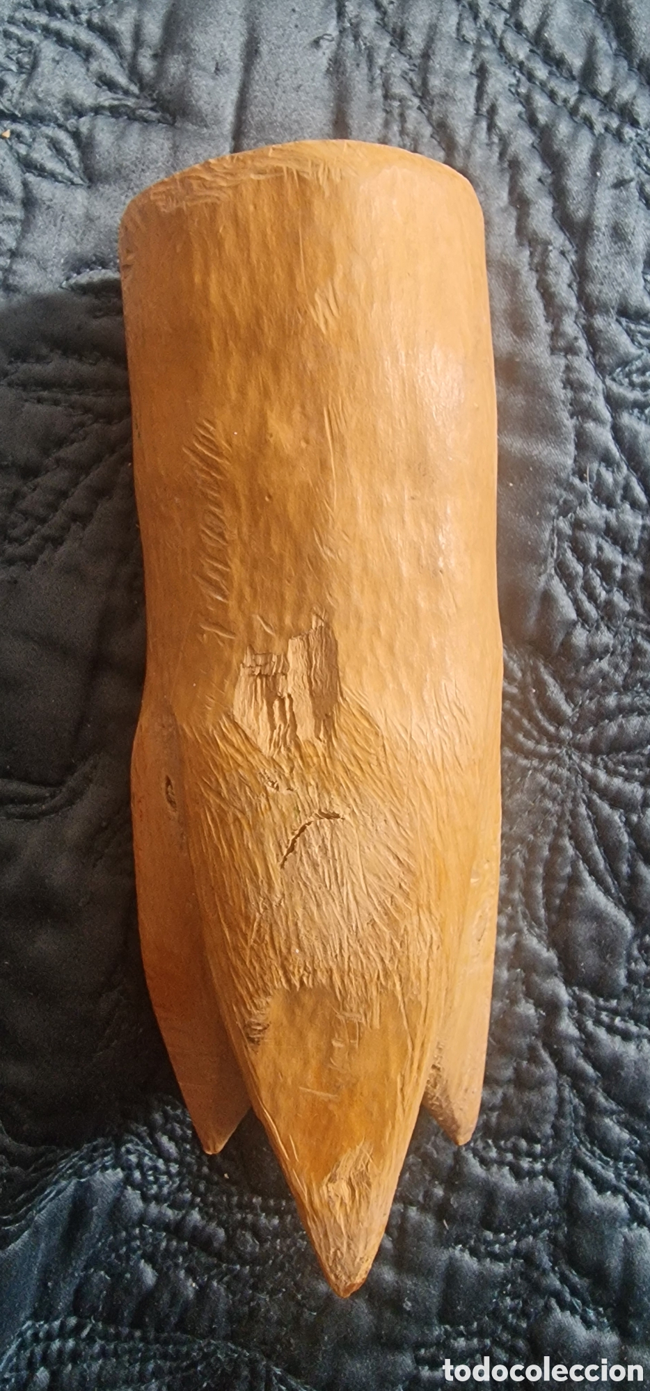 Antig&uuml;edades: Abridor o rajador de ca&ntilde;as elaborado en madera de boj para hacer ca&ntilde;izos