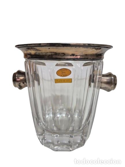 Antig&uuml;edades: Bonita Cubitera - Cristal Tallado a Mano - Plata de Ley, con Contrastes