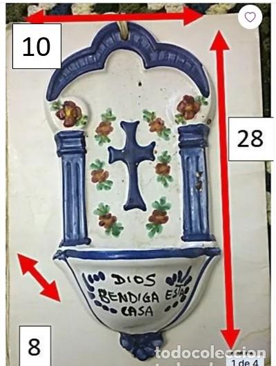 Oggetti Antichi: PILA DE AGUA BENDITA &rdquo;DIOS BENDIGA ESTA CASA&rdquo;