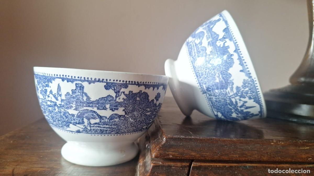 Antig&uuml;edades: Pareja de Tazones Cuencos Real F&Aacute;BRICA PORCELANA GIL VARGAS Segovia