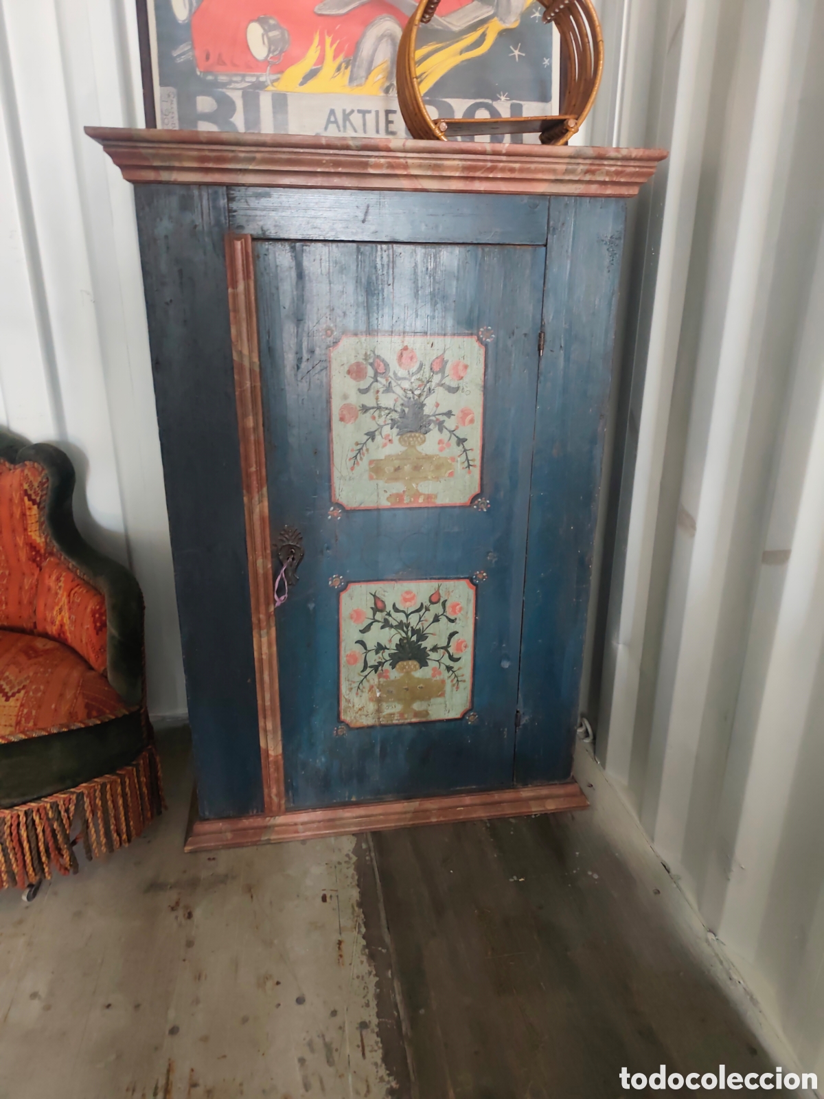 Antig&uuml;edades: Mueble Armario xviii xix floral