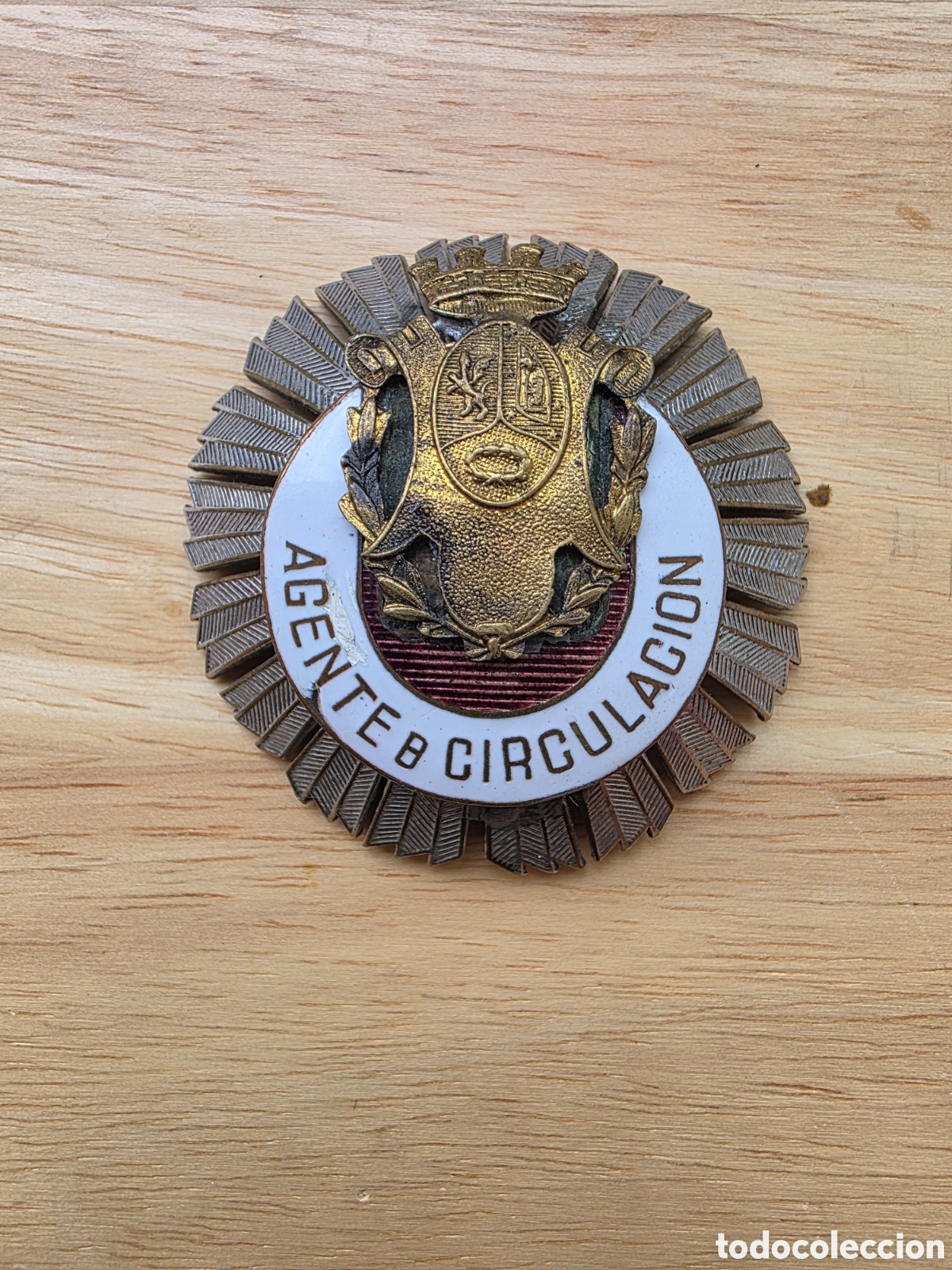 Antig&uuml;edades: Antigua placa insignia Agente de Circulaci&oacute;n Madrid 1933 &ndash; Polic&iacute;a Municipal &ndash; Segunda Rep&uacute;blica