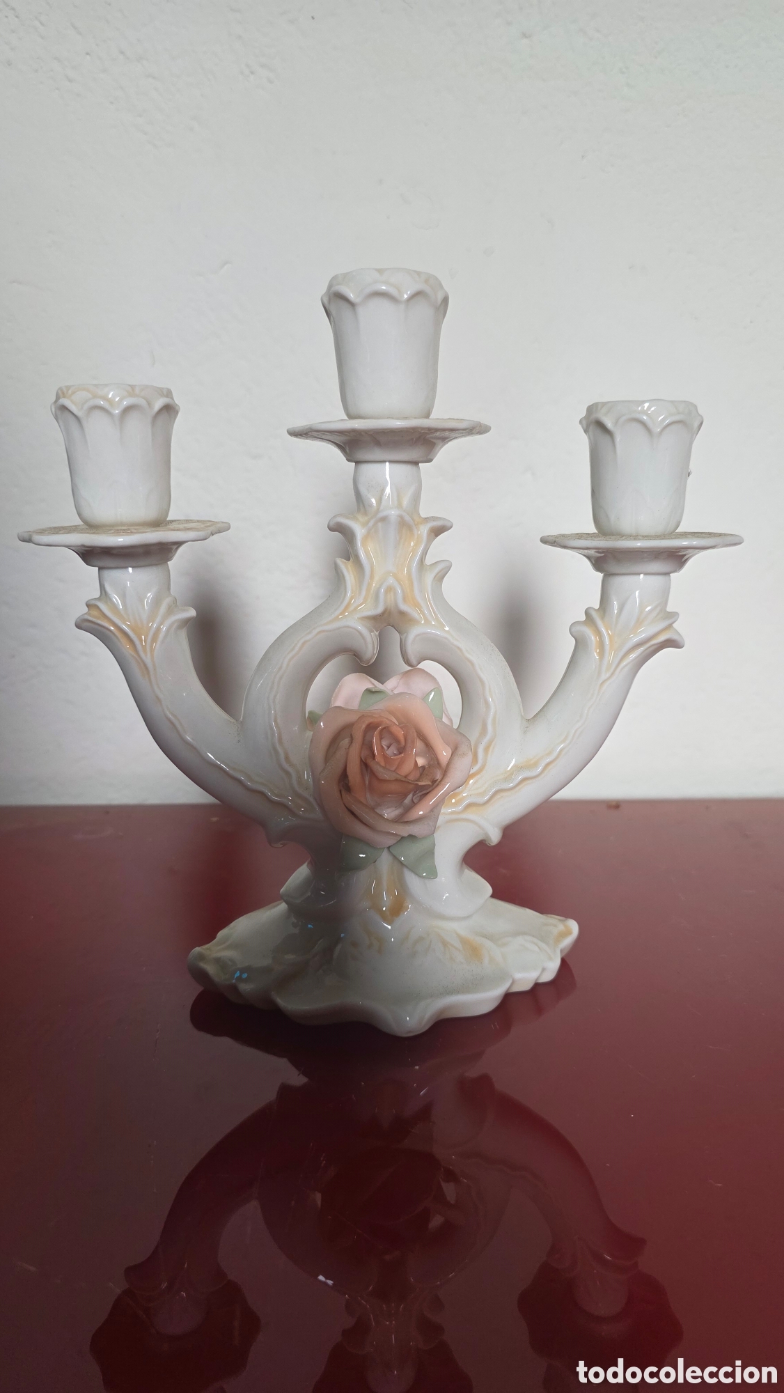Antig&uuml;edades: Candelabro porcelana alemana karl ens