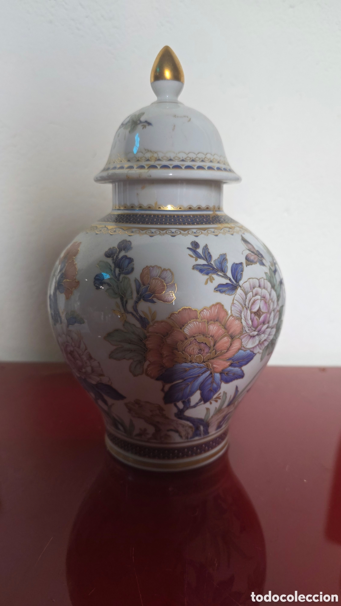Antig&uuml;edades: Figura porcelana alemana kaiser jarron tibor