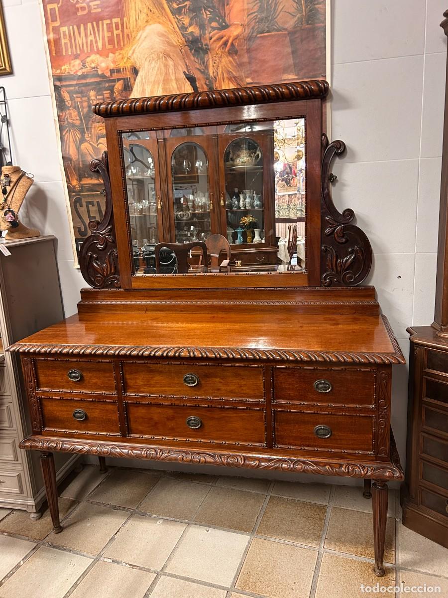 Antig&uuml;edades: C&oacute;moda tocador con espejo - Foto 2