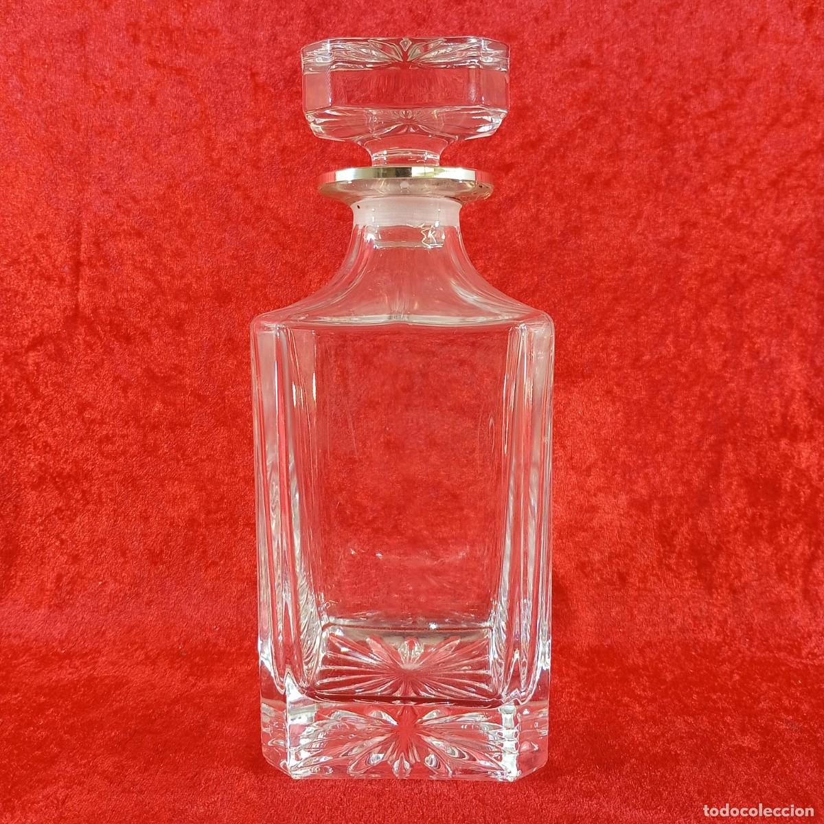 Antig&uuml;edades: LICORERA DE CRISTAL TALLADO - DISE&Ntilde;O ARTESANAL - CRISTAL DE ROCA - 225 X 90 X 90 MM
