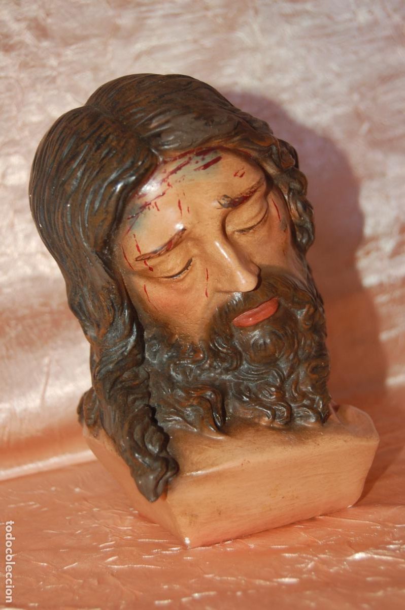 Antig&uuml;edades: busto de jesucristo de alabastro - Foto 2