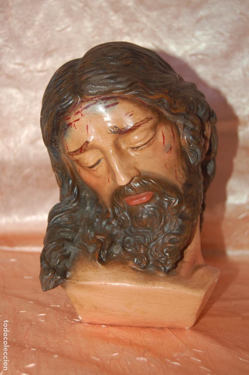 Antig&uuml;edades: busto de jesucristo de alabastro - Foto 1