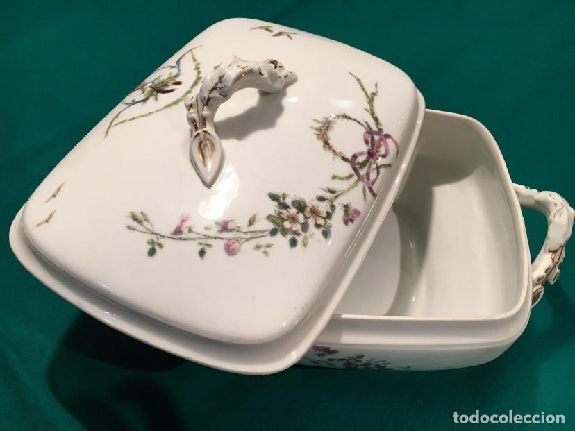 Antiguidades: Sopera Antigua Porcelana Limoges - Sello W.G. & Co France (William Gu&eacute;rin) - &Eacute;poca Modernista