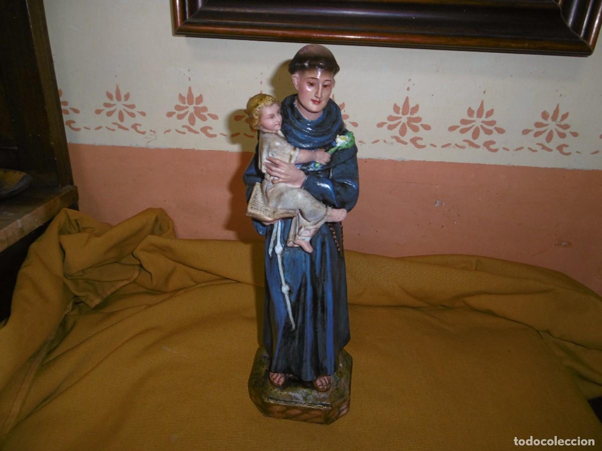 Antig&uuml;edades: ANTIGUA FIGURA SAN ANTONIO DE LA INMACULADA CONCEPCI&Oacute;N CON NI&Ntilde;O JES&Uacute;S. OLOT.