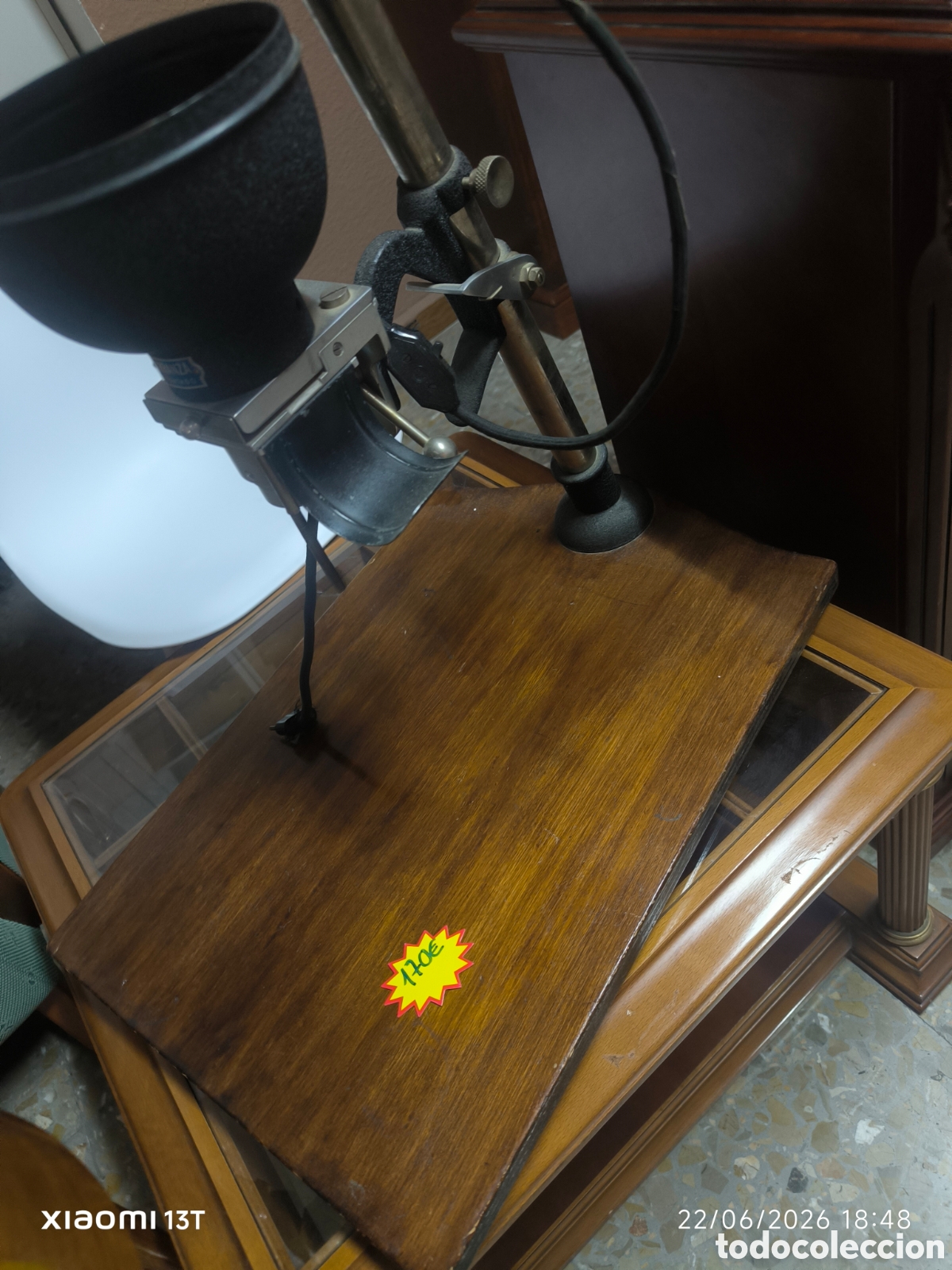Antig&uuml;edades: Ampliadora la pata con base madera - Foto 4