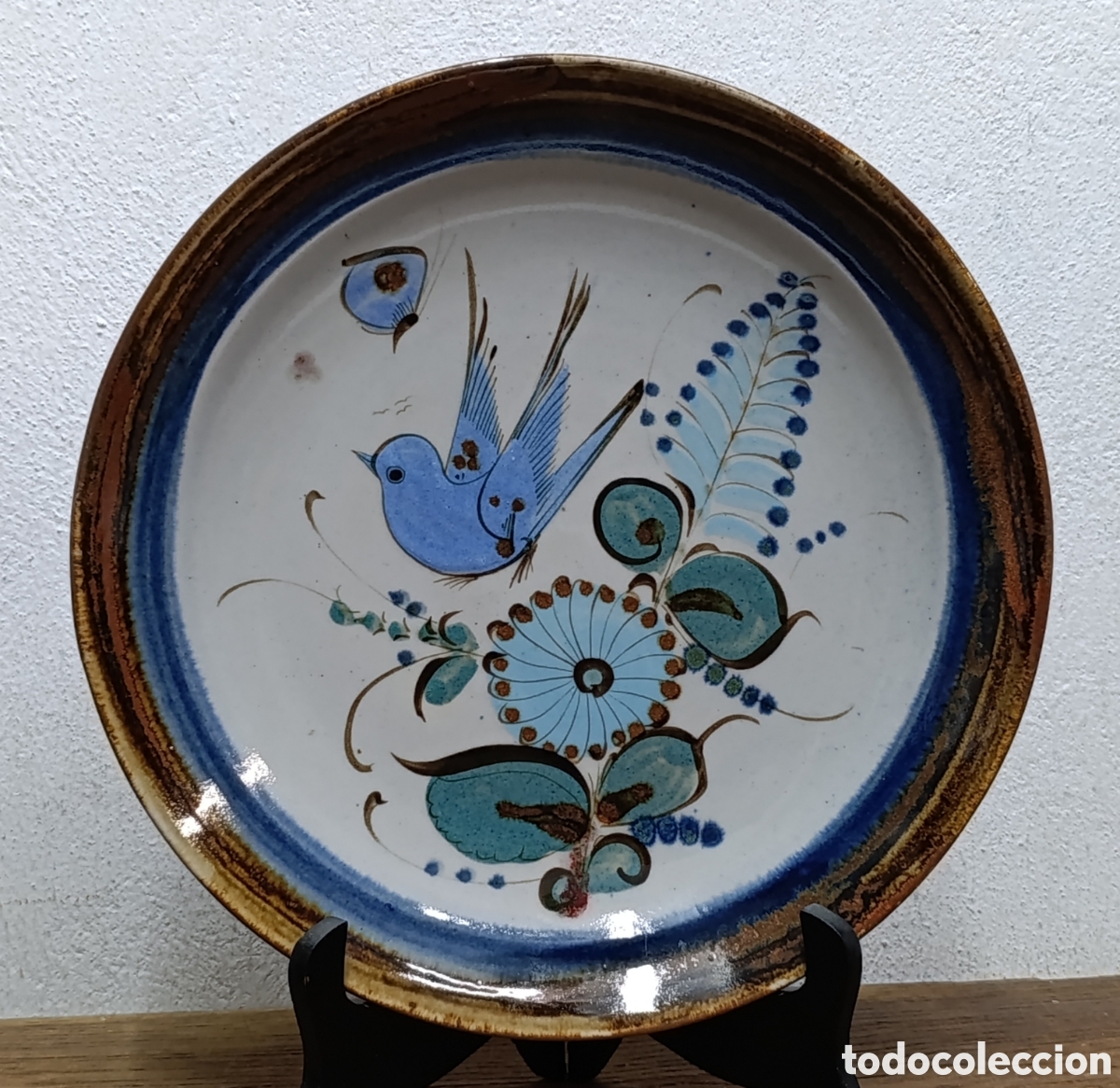 Antig&uuml;edades: PRECIOSO PLATO DE CER&Aacute;MICA DE KEN EDWARDS, FABRICA EL PALOMAR, TONALA (M&Eacute;XICO).