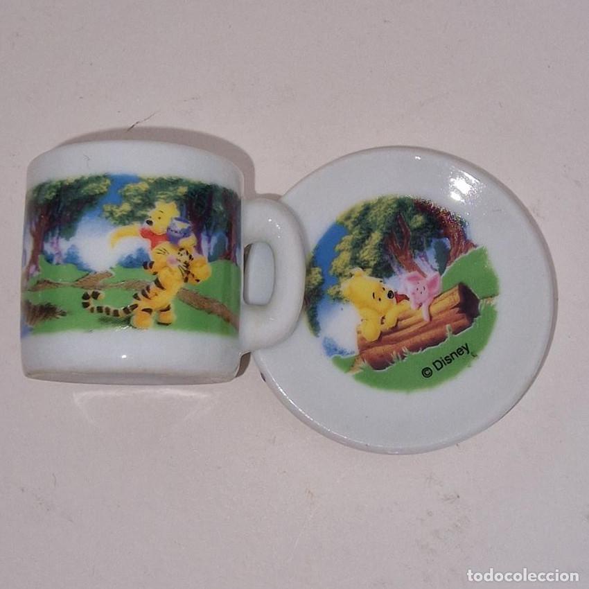 Antiques: MINI TAZA y PLATO WINNIE THE POOH DISNEY Porcelana. Miniatura JUEGO DE T&Eacute; Colecci&oacute;n. Vintage CHINA