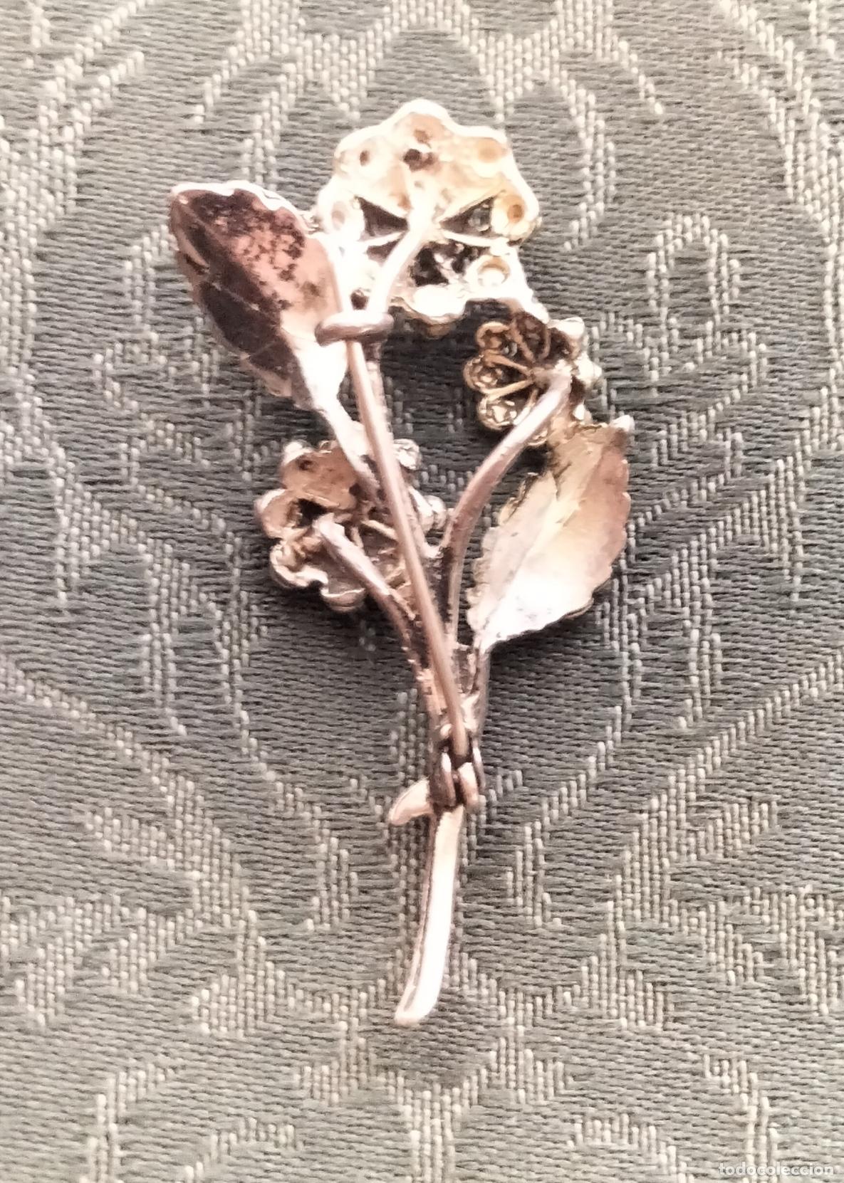 Antig&uuml;edades: BROCHE DE RAMILLETE PLATA DE LEY. - Foto 2