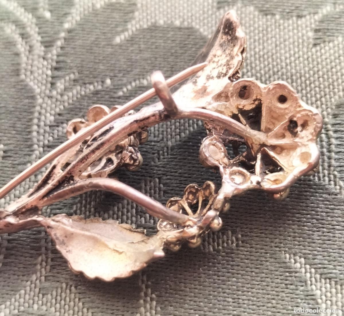 Antig&uuml;edades: BROCHE DE RAMILLETE PLATA DE LEY. - Foto 4